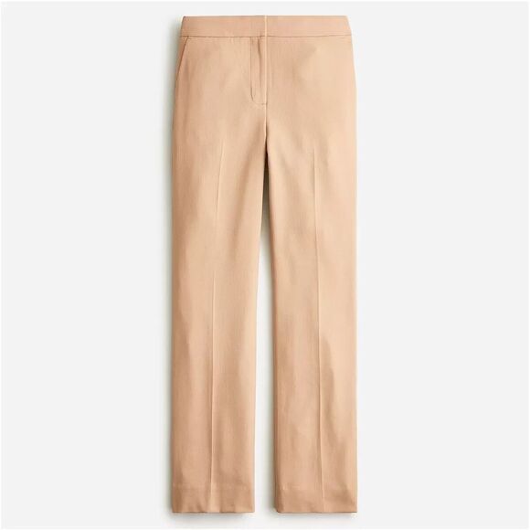 J Crew NWT $198 Willa Cropped Flare Pant in Italian City Wool 12 Camel Brown Tan - Picture 2 of 16